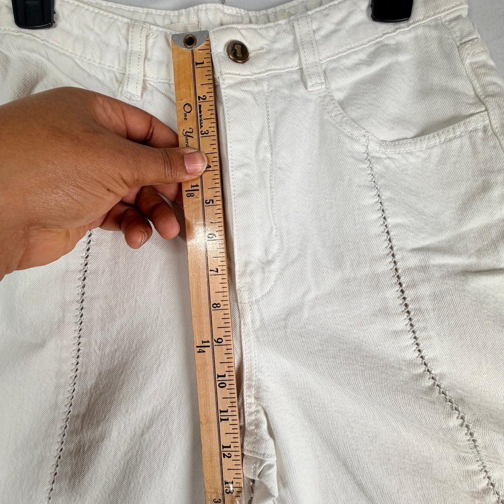 Pilcro and the Letterpress White Wide Leg Jeans High Rise Ladder Stitch Size 27 - Picture 5 of 13